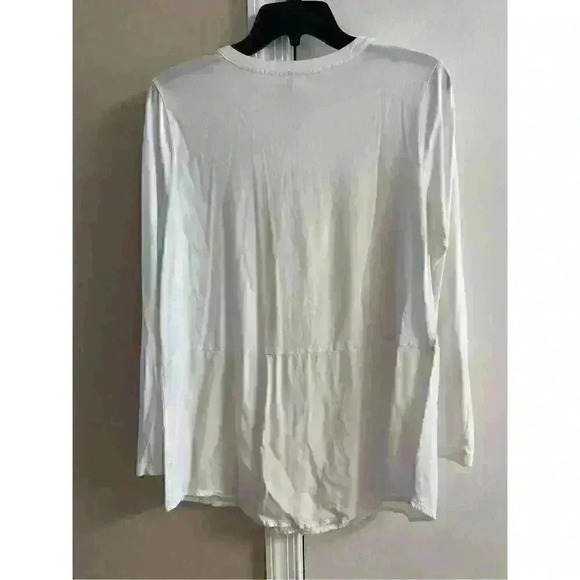 J. jill Womens Medium Modal Blend Half Button Up Roll Sleeve Tab Top - Picture 4 of 6